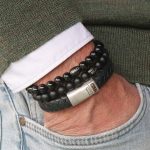 leren armband man